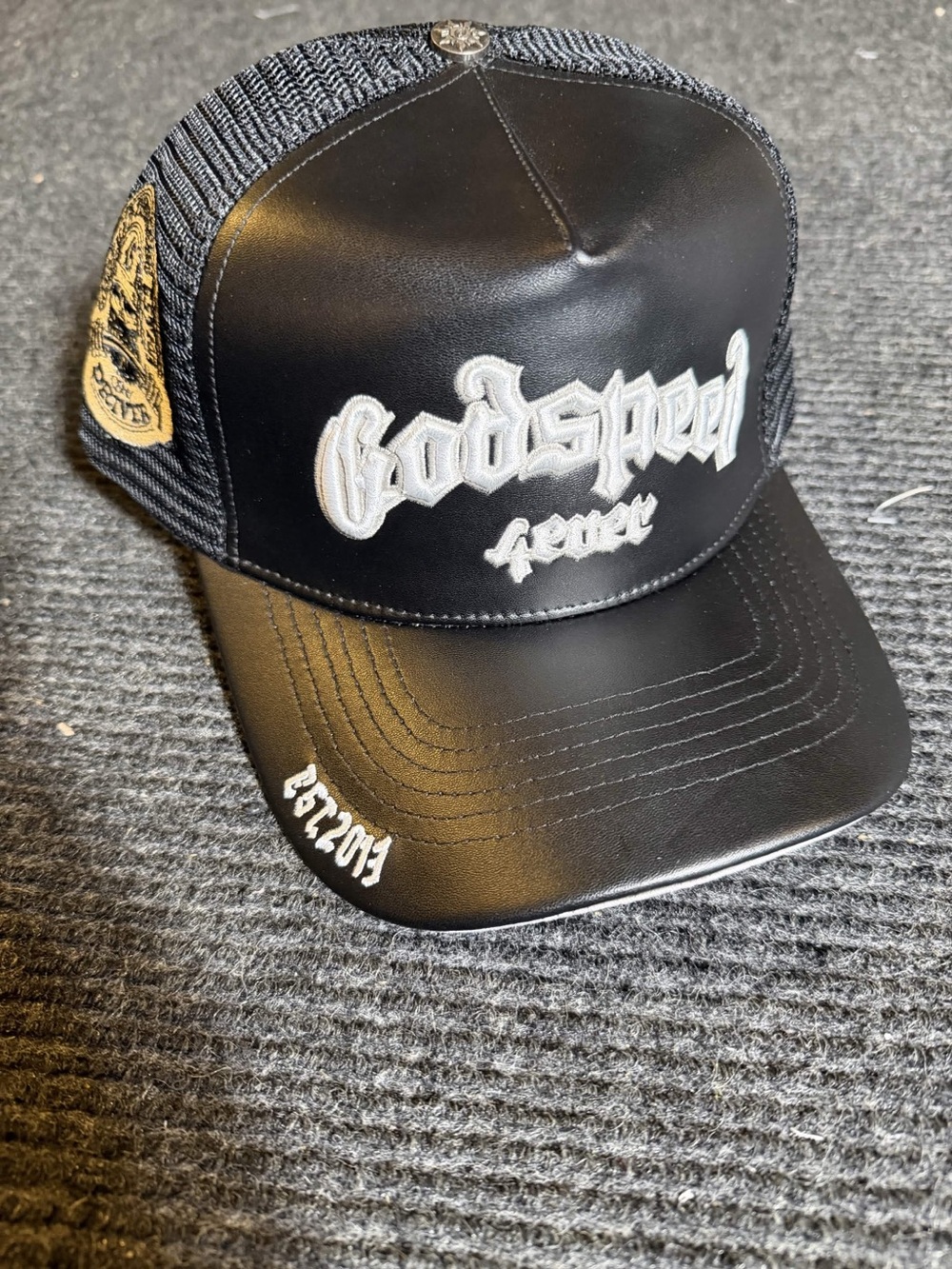 Black 'Godspeed Forever' Embroidered Trucker Hat